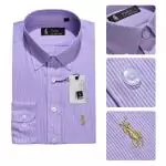 ralph lauren hommes createur chemises manche longue 2019U polo italie coton rayures caine violet